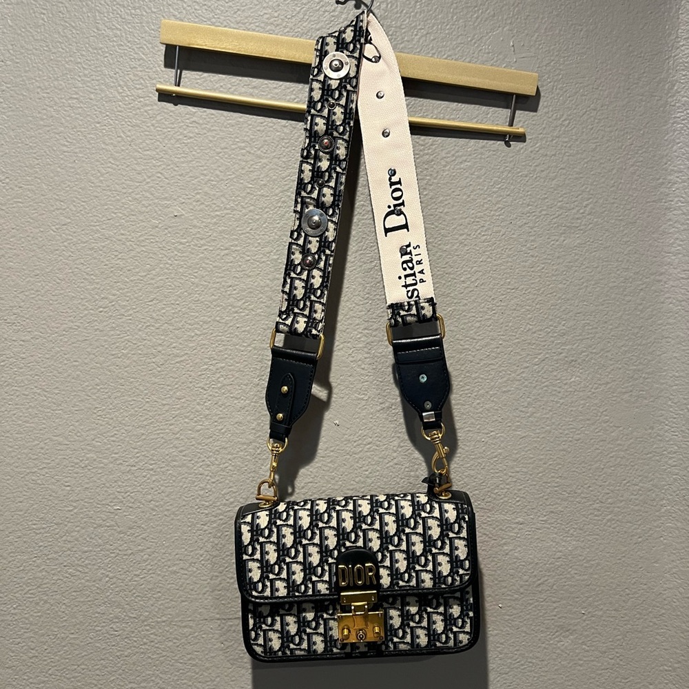 Dior Black and White Crossbody Bag with Iconic Design
